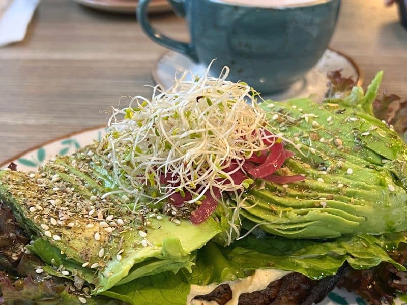 Lunsj på kafé i Kristiansand sentrum nær Kokleheia Amfi